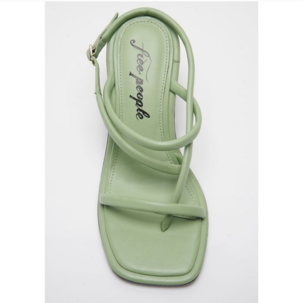 NEW Free People Secretly Sage Green Perth Strappy Slingback Heels - Picture 13 of 16